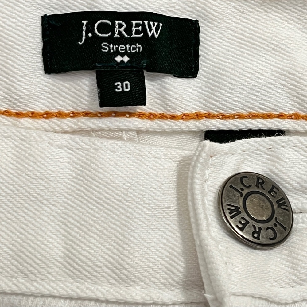 J. Crew Factory Toothpick Cropped Stretch White Denim Size 30 - Picture 7 of 12